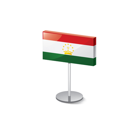 Tajikistan national flag, vector illustration on a white backgroundのイラスト素材