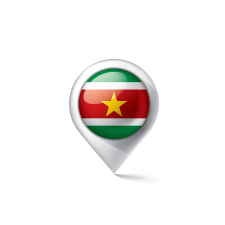 Suriname national flag, vector illustration on a white backgroundのイラスト素材
