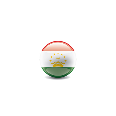 Tajikistan national flag, vector illustration on a white backgroundのイラスト素材