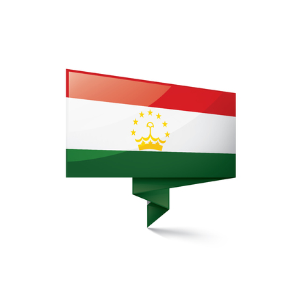 Tajikistan national flag, vector illustration on a white backgroundのイラスト素材