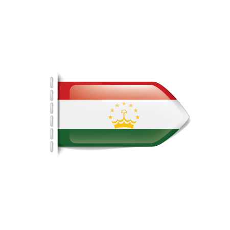 Tajikistan national flag, vector illustration on a white backgroundのイラスト素材