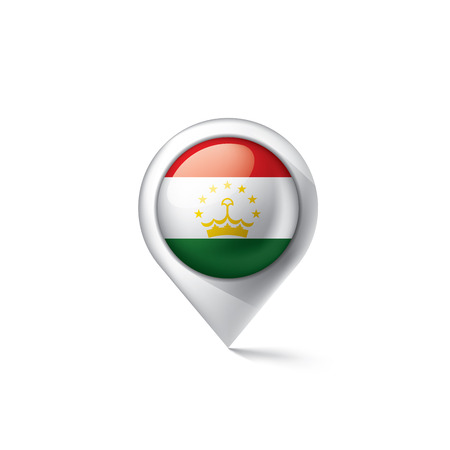 Tajikistan national flag, vector illustration on a white backgroundのイラスト素材