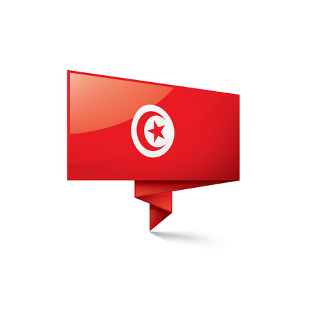 Tunisia national flag, vector illustration on a white backgroundのイラスト素材