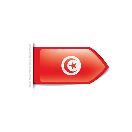 Tunisia national flag, vector illustration on a white backgroundのイラスト素材