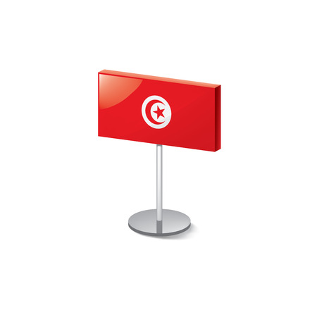 Tunisia national flag, vector illustration on a white backgroundのイラスト素材
