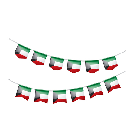 Kuwait national flag, vector illustration on a white backgroundのイラスト素材