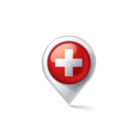 Switzerland national flag, vector illustration on a white backgroundのイラスト素材