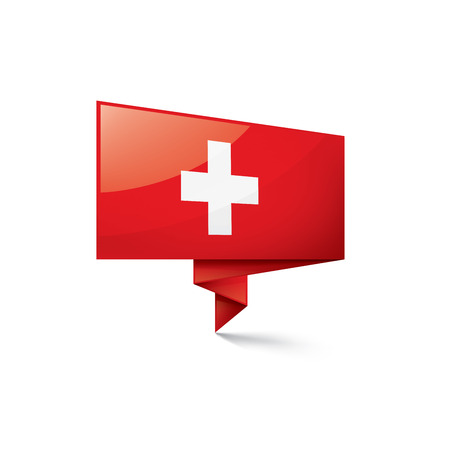 Switzerland national flag, vector illustration on a white backgroundのイラスト素材