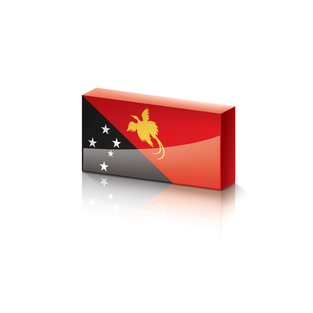 Papua New Guinea national flag, vector illustration on a white backgroundのイラスト素材