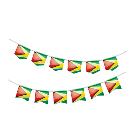 Guyana national flag, vector illustration on a white backgroundのイラスト素材