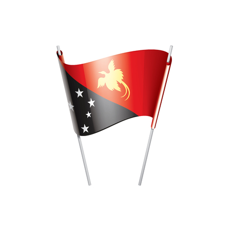 Papua New Guinea national flag, vector illustration on a white backgroundのイラスト素材