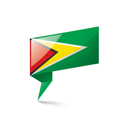 Guyana national flag, vector illustration on a white backgroundのイラスト素材
