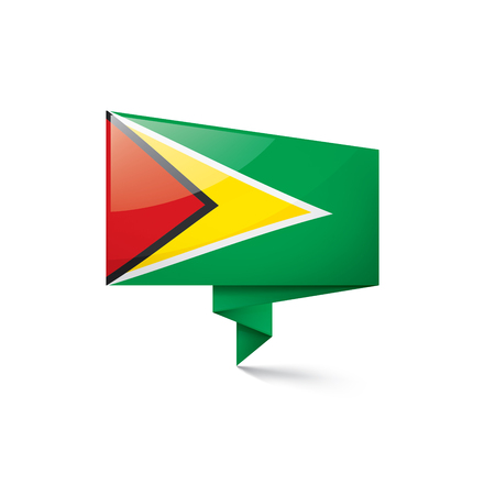 Guyana national flag, vector illustration on a white backgroundのイラスト素材