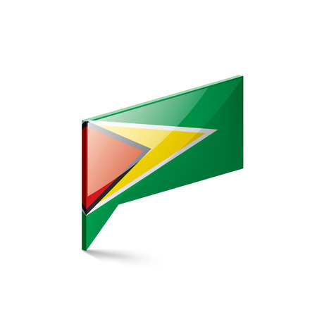 Guyana national flag, vector illustration on a white backgroundのイラスト素材