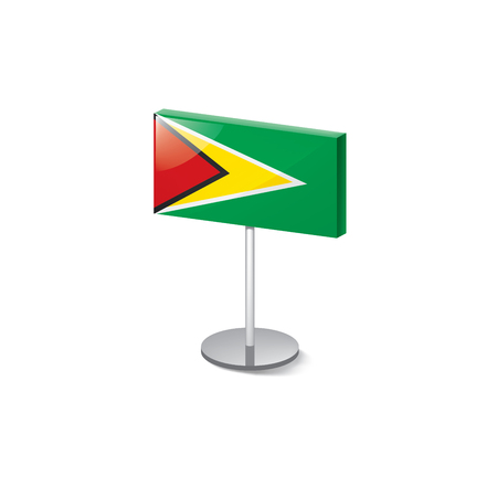 Guyana national flag, vector illustration on a white backgroundのイラスト素材