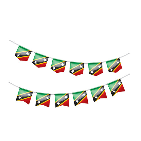 Saint Kitts and Nevis national flag, vector illustration on a white backgroundのイラスト素材