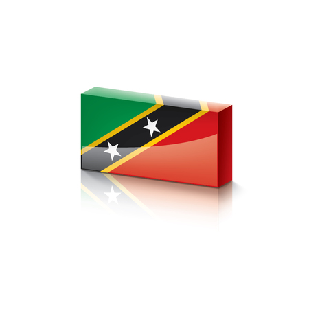 Saint Kitts and Nevis national flag, vector illustration on a white backgroundのイラスト素材
