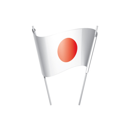 Japan national flag, vector illustration on a white backgroundのイラスト素材