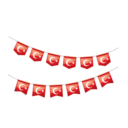 Turkey national flag, vector illustration on a white backgroundのイラスト素材