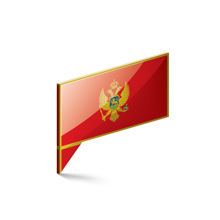 montenegro national flag, vector illustration on a white backgroundのイラスト素材