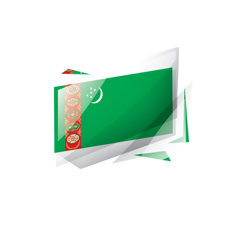 Turkmenistan national flag, vector illustration on a white backgroundのイラスト素材