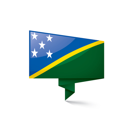 Solomon Islands national flag, vector illustration on a white backgroundのイラスト素材