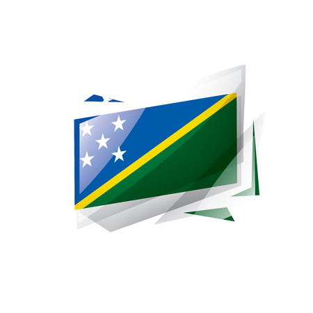 Solomon Islands national flag, vector illustration on a white backgroundのイラスト素材