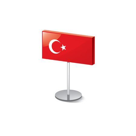 Turkey national flag, vector illustration on a white backgroundのイラスト素材