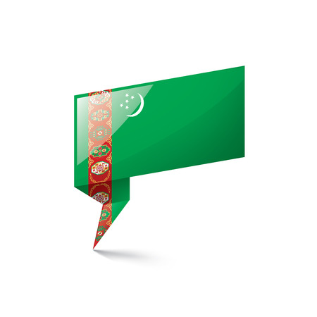 Turkmenistan national flag, vector illustration on a white backgroundのイラスト素材