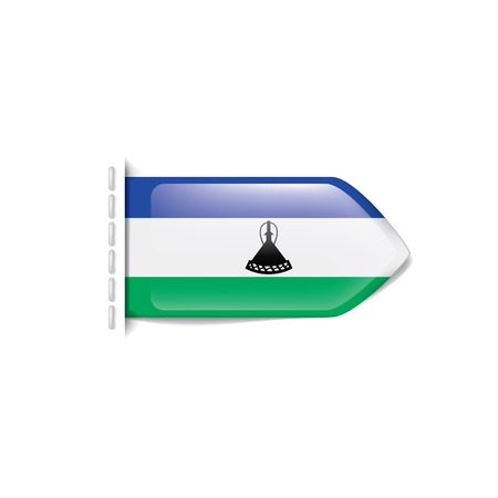 Lesotho national flag, vector illustration on a white backgroundのイラスト素材