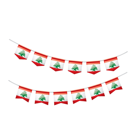 Lebanese national flag, vector illustration on a white backgroundのイラスト素材