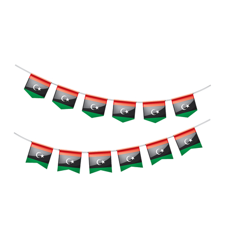 Libya national flag, vector illustration on a white backgroundのイラスト素材