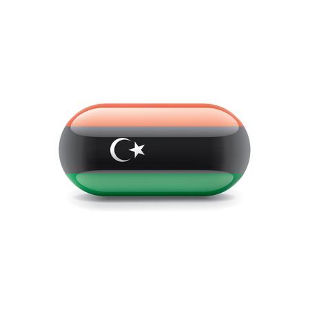 Libya national flag, vector illustration on a white backgroundのイラスト素材