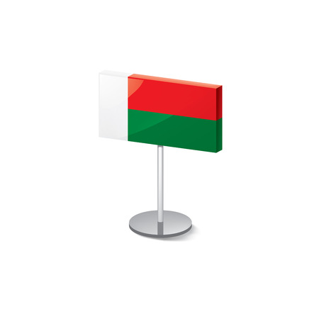 Madagascar national flag, vector illustration on a white backgroundのイラスト素材
