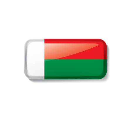 Madagascar national flag, vector illustration on a white backgroundのイラスト素材