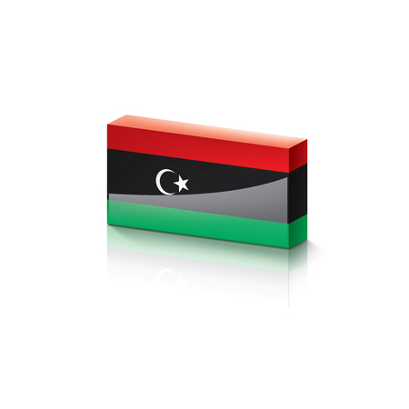 Libya national flag, vector illustration on a white backgroundのイラスト素材