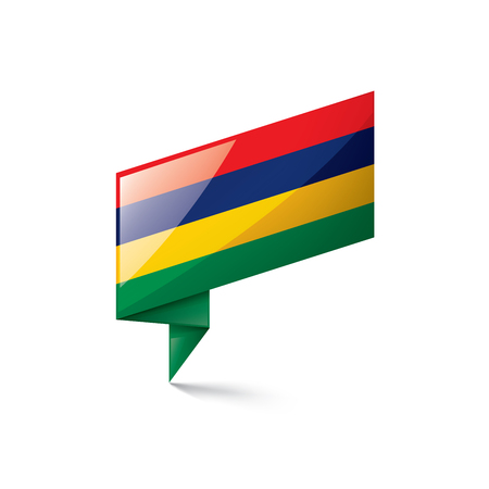 Mauritius national flag, vector illustration on a white backgroundのイラスト素材