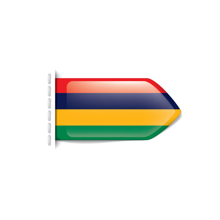 Mauritius national flag, vector illustration on a white backgroundのイラスト素材