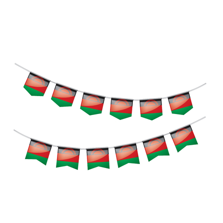 Malawi national flag, vector illustration on a white backgroundのイラスト素材