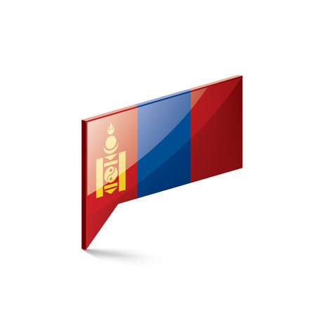 Mongolia national flag, vector illustration on a white backgroundのイラスト素材