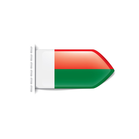 Madagascar national flag, vector illustration on a white backgroundのイラスト素材