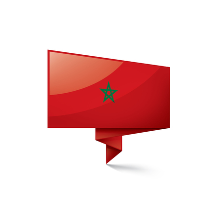 Illustration for Morocco national flag, vector illustration on a white background - Royalty Free Image