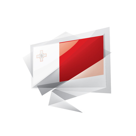 Malta national flag, vector illustration on a white backgroundのイラスト素材