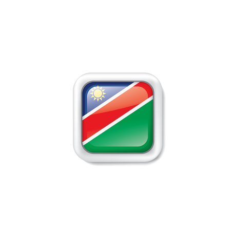 Namibia national flag, vector illustration on a white backgroundのイラスト素材