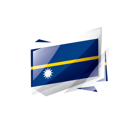 Nauru national flag, vector illustration on a white backgroundのイラスト素材