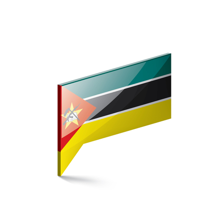 Mozambique national flag, vector illustration on a white backgroundのイラスト素材