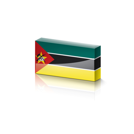 Mozambique national flag, vector illustration on a white backgroundのイラスト素材