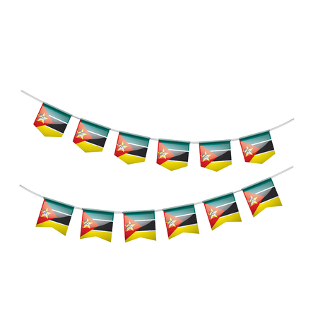Mozambique national flag, vector illustration on a white backgroundのイラスト素材