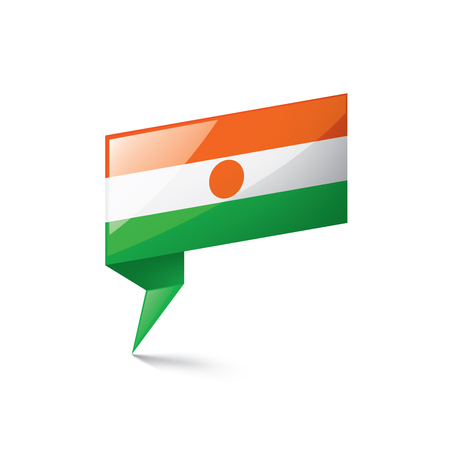 Niger national flag, vector illustration on a white backgroundのイラスト素材
