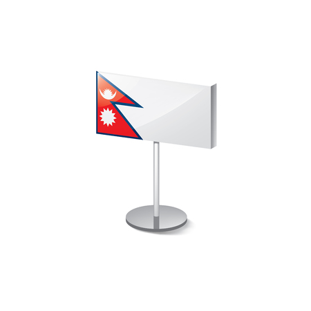 Nepal national flag, vector illustration on a white backgroundのイラスト素材